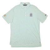 RALPH LAUREN Mens Green & White Striped Golf Short Sleeve Polo Shirt L Golf