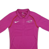 NIKE Mens Pink Referee Swiss Unihockey Short Sleeve Polo Shirt S Official