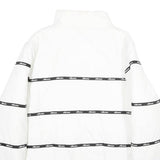 ELLESSE Womens White Jacket UK 6 Polyamide Zip Logo Tape Casual Lightweight