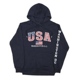 ANWA Mens Navy Blue USA Washington D.C. Pullover Hoodie M Cotton Blend