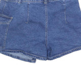 NO BOUNDARIES Womens Blue Denim Wrap Mini Skirt Cotton Blend Size S Casual