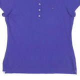 TOMMY HILFIGER Womens Blue Polo Shirt Short Sleeve XL Cotton Blend Casual