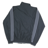 ADIDAS Womens Black & Blue Zip Jacket UK 10 Polyester Track Sports Casual