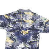 TOMMY BAHAMA Mens Blue & Yellow Hawaiian Print Short Sleeve Polo Shirt S Island