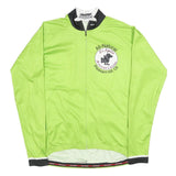 JAKROO Mens Green Cycling Jersey XL Long Sleeve Zip Up Full Front Logo Print
