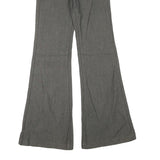HKR Womens Grey Cotton Blend Regular Fit Flared Trousers W26 L33 Zip Closure