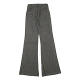 HKR Womens Grey Cotton Blend Regular Fit Flared Trousers W26 L33 Zip Closure