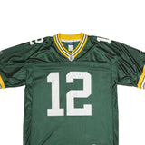 NFL Mens Green & Yellow Football Shirt L Short Sleeve V-Neck Rodgers 12 Jersey