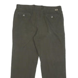 LACOSTE Mens Cotton Blend Dark Green Regular Straight Trousers W36 L28 Classic
