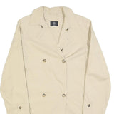 BOGNER Womens Beige Cotton Blend Button Jacket S Plain Classic Stylish