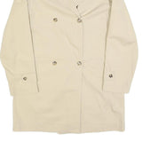 BOGNER Womens Beige Cotton Blend Button Jacket S Plain Classic Stylish