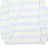 DELVINO Mens White & Light Blue Stripe Cotton Blend Shirt M Classic Fit Casual