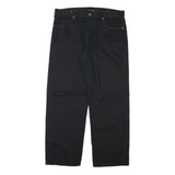 CALVIN KLEIN Mens Black Regular Fit Straight Denim Jeans W36 L30 Classic Zip