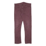 LEVI'S Mens Jeans Burgundy Slim Skinny Denim W30 L27 Cotton Blend Zip