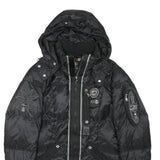 BOGNER Womens Black Polyester Blend Puffer Jacket S Zip Hooded Sporty Style