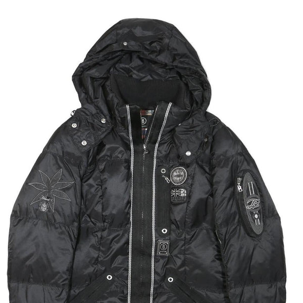 BOGNER Womens Black Polyester Blend Puffer Jacket S Zip Hooded Sporty Style