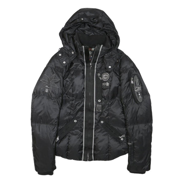 BOGNER Womens Black Polyester Blend Puffer Jacket S Zip Hooded Sporty Style