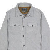 JACHS Mens Grey Wool Blend Shirt Jacket M Wool Button Classic Relaxed Fit