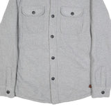 JACHS Mens Grey Wool Blend Shirt Jacket M Wool Button Classic Relaxed Fit