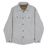 JACHS Mens Grey Wool Blend Shirt Jacket M Wool Button Classic Relaxed Fit