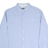 KICKERS Mens Blue Shirt L Button-Down Collar Long Sleeve Cotton Blend Classic