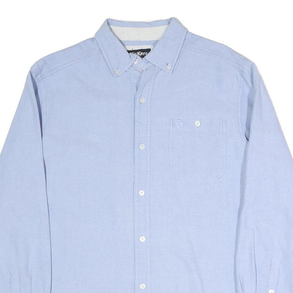 KICKERS Mens Blue Shirt L Button-Down Collar Long Sleeve Cotton Blend Classic