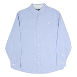 KICKERS Mens Blue Shirt L Button-Down Collar Long Sleeve Cotton Blend Classic
