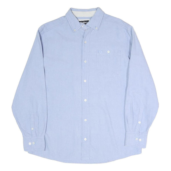 KICKERS Mens Blue Shirt L Button-Down Collar Long Sleeve Cotton Blend Classic