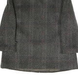 Womens Grey & Pink Checked Button Jacket M Polyester Blend Classic Fit