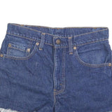 LEVI'S Womens Denim Blue Casual Shorts M W30 Raw Hem Classic Fit