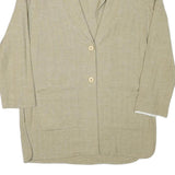 CAREN PFLEGER Womens Beige Linen Button Jacket L Relaxed Plain Lightweight