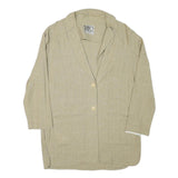 CAREN PFLEGER Womens Beige Linen Button Jacket L Relaxed Plain Lightweight