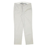 DOCKERS Mens Slim Beige Cotton Blend Trousers W32 L28 Zip Classic Regular Fit