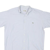 LACOSTE Mens Light Blue Shirt L Cotton Blend Casual Short Sleeve Pocket