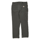 CARHARTT Mens Cotton Blend Grey Regular Fit Straight Leg Lined Trousers W35 L30