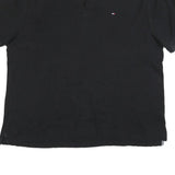 TOMMY HILFIGER Mens Black Short Sleeve Polo Shirt XL Cotton Blend Classic