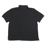 TOMMY HILFIGER Mens Black Short Sleeve Polo Shirt XL Cotton Blend Classic