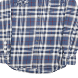 JACHS Mens Blue & White Check Shirt M Cotton Blend Casual Button Front