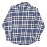 JACHS Mens Blue & White Check Shirt M Cotton Blend Casual Button Front
