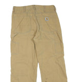 CARHARTT Mens Cotton Blend Beige Regular Fit Straight Leg Trousers W32 L30