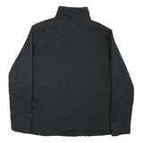 LEVELS Womens Black Quilted Cotton Blend Jacket M Zip Casual Outerwear