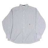 TOMMY HILFIGER Mens Blue Striped Shirt XL Classic Button Down Cotton Casual