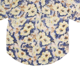 GOOUCH Mens Cream & Blue Floral Cotton Shirt M Summer Casual Beachwear