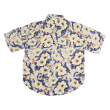 GOOUCH Mens Cream & Blue Floral Cotton Shirt M Summer Casual Beachwear