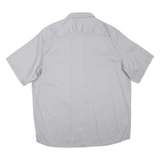 WRANGLER Mens Grey Cotton Blend Short Sleeve Shirt L Button Pocket Casual
