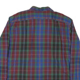 NAUTICA Mens Red & Green Plaid Shirt 2XL Cotton Blend Button Up Long Sleeve