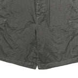 Mens Grey Cargo Shorts M W34 Polyester Casual Pockets Adjustable Waist