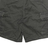 Mens Grey Cargo Shorts M W34 Polyester Casual Pockets Adjustable Waist