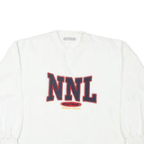 NAFNAF Mens White Pullover Crew Neck Sweatshirt L NNL Printed Cotton Blend