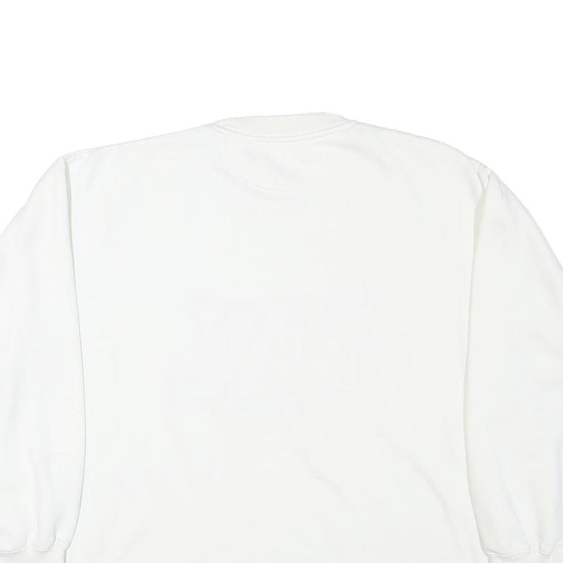 NAFNAF Mens White Pullover Crew Neck Sweatshirt L NNL Printed Cotton Blend